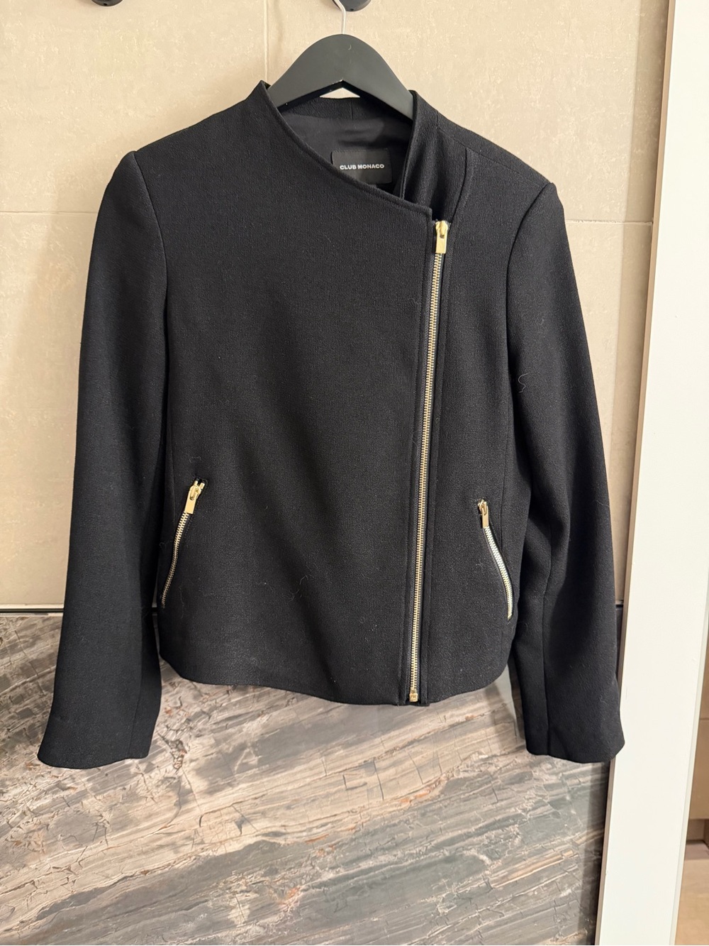 Club Monaco Moto Jacket with Asymmetrical Zip